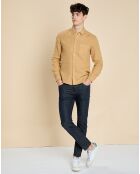 Chemise slim 100% Lin Danny camel