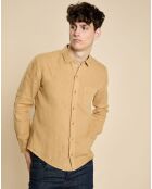 Chemise slim 100% Lin Danny camel