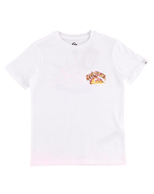 T-Shirt manches courtes soleil flamme dos blanc