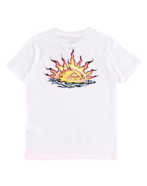 T-Shirt manches courtes soleil flamme dos blanc