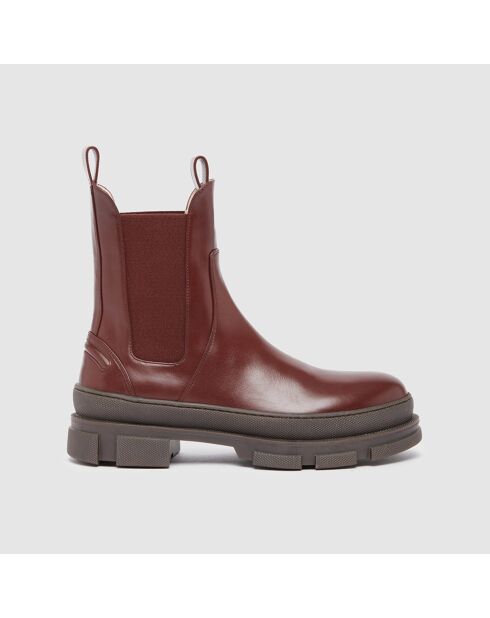Chelsea boots en Cuir Simone marron
