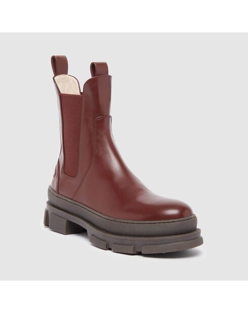 Chelsea boots en Cuir Simone marron