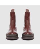 Chelsea boots en Cuir Simone marron