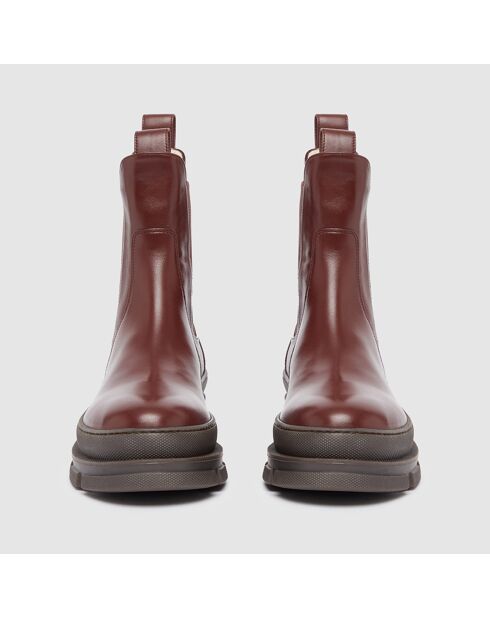 Chelsea boots en Cuir Simone marron