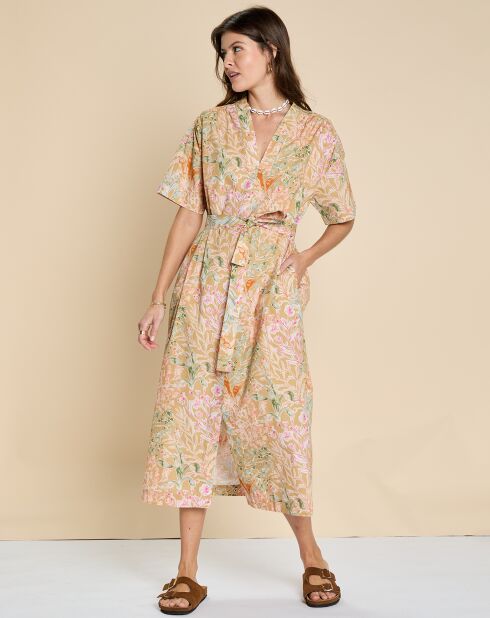 Robe en Popeline Erminio imprimée garrigue multicolore