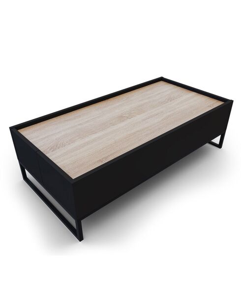 Table Basse Helene chêne naturel/noir - 120x60x35 cm