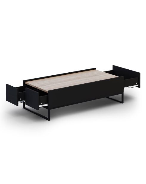 Table Basse Helene chêne naturel/noir - 120x60x35 cm