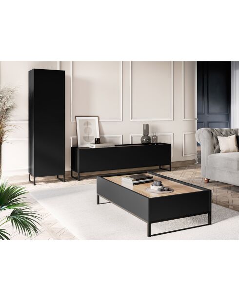 Table Basse Helene chêne naturel/noir - 120x60x35 cm