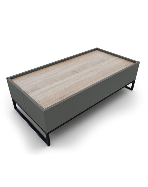 Table Basse Helene gris/chêne naturel - 120x60x35 cm