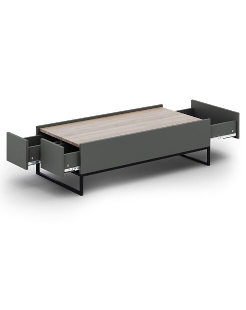 Table Basse Helene gris/chêne naturel - 120x60x35 cm