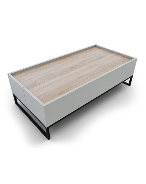 Table Basse Helene chêne naturel/gris clair - 120x60x35 cm