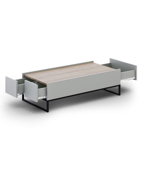 Table Basse Helene chêne naturel/gris clair - 120x60x35 cm