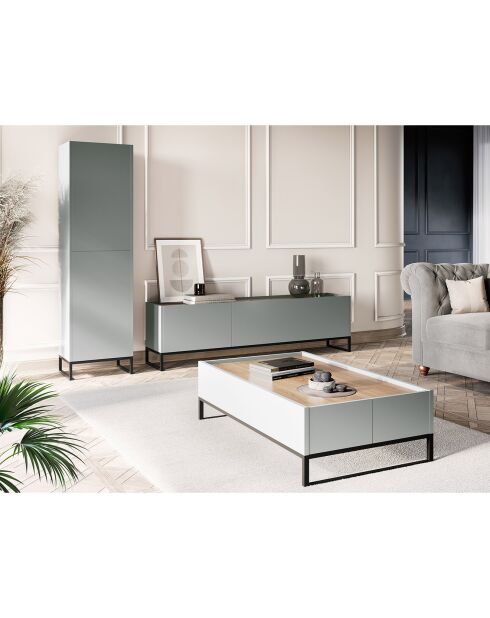 Table Basse Helene chêne naturel/gris clair - 120x60x35 cm