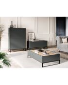 Meuble TV Helene gris/chêne naturel - 120x40x50 cm
