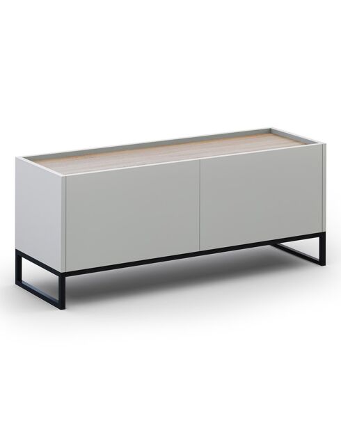 Meuble TV Helene chêne naturel/gris clair - 120x40x50 cm
