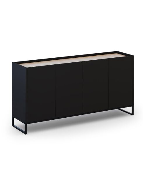 Buffet Helene chêne naturel/noir - 160x40x80 cm