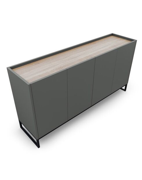 Buffet Helene gris/chêne naturel - 160x40x80 cm