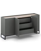 Buffet Helene gris/chêne naturel - 160x40x80 cm