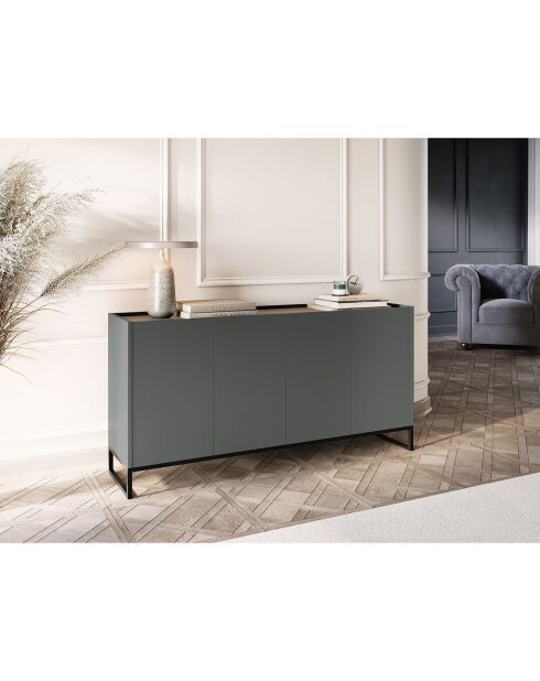 Buffet Helene gris/chêne naturel - 160x40x80 cm