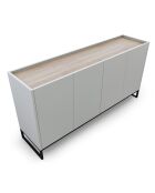 Buffet Helene chêne naturel/gris clair - 160x40x80 cm