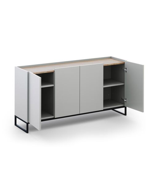 Buffet Helene chêne naturel/gris clair - 160x40x80 cm