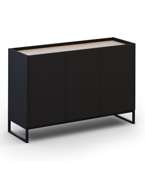 Commode Helene chêne naturel/noir - 120x40x80 cm