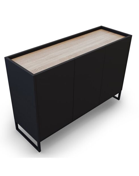 Commode Helene chêne naturel/noir - 120x40x80 cm