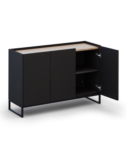 Commode Helene chêne naturel/noir - 120x40x80 cm