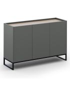 Commode Helene gris/chêne naturel - 120x40x80 cm