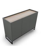 Commode Helene gris/chêne naturel - 120x40x80 cm