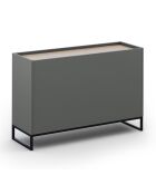Commode Helene gris/chêne naturel - 120x40x80 cm