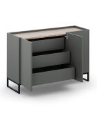 Commode Helene gris/chêne naturel - 120x40x80 cm