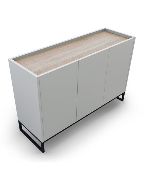 Commode Helene chêne naturel/gris clair - 120x40x80 cm