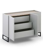 Commode Helene chêne naturel/gris clair - 120x40x80 cm
