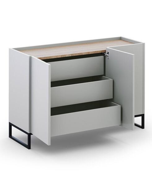 Commode Helene chêne naturel/gris clair - 120x40x80 cm