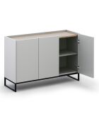 Commode Helene chêne naturel/gris clair - 120x40x80 cm