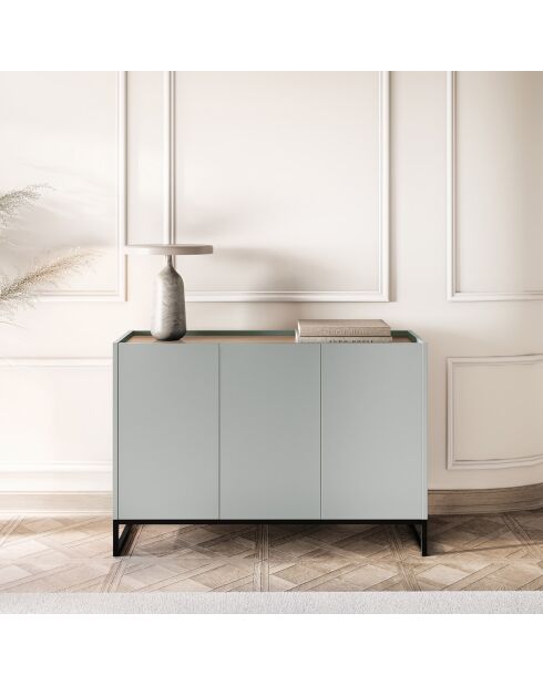 Commode Helene chêne naturel/gris clair - 120x40x80 cm