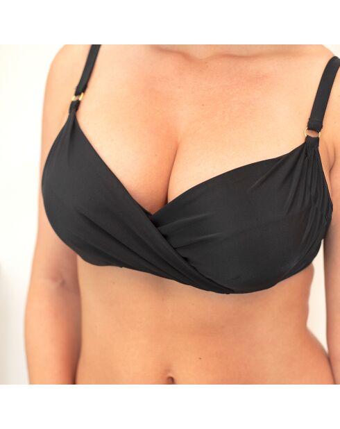 Haut de maillot de bain drapé Paloma noir