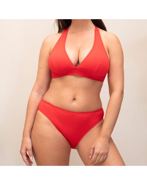Haut de maillot de bain triangle Lea rouge