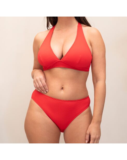 Haut de maillot de bain triangle Lea rouge