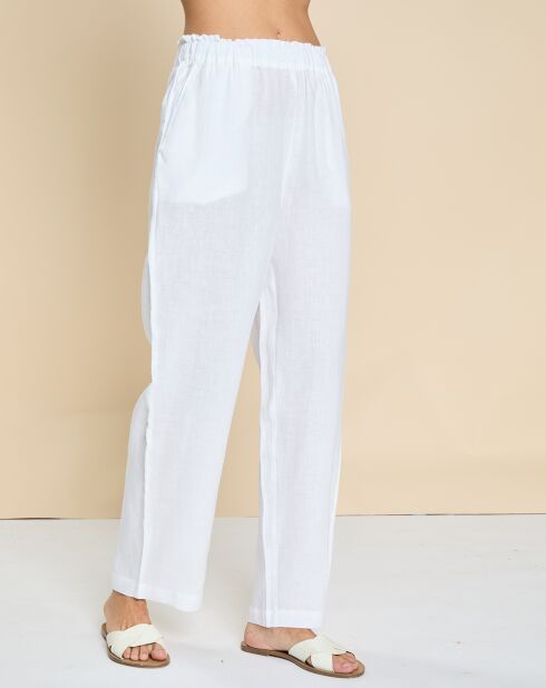 Pantalon 100% Lin Elife blanc
