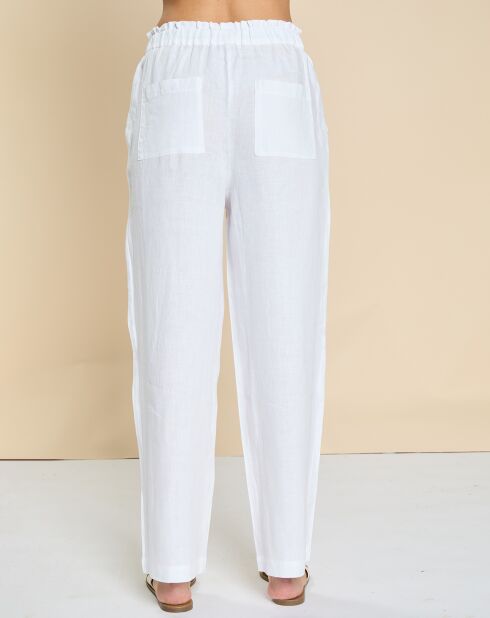 Pantalon 100% Lin Elife blanc