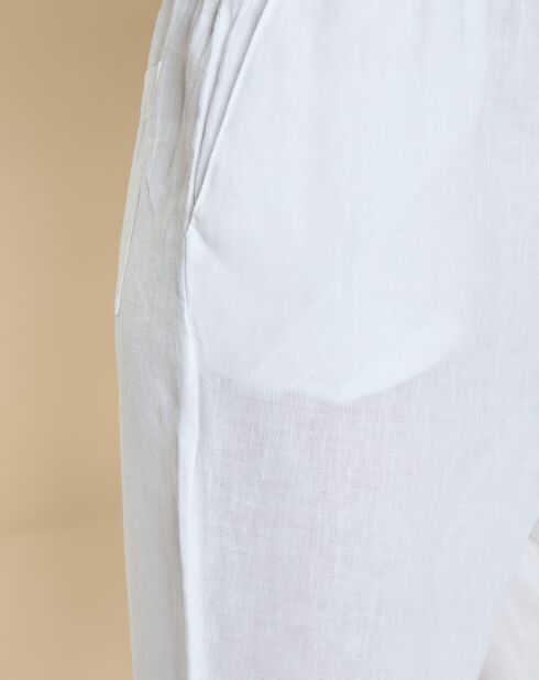 Pantalon 100% Lin Elife blanc