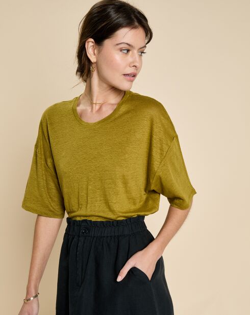 T-Shirt 100% Lin Idaline tilleul