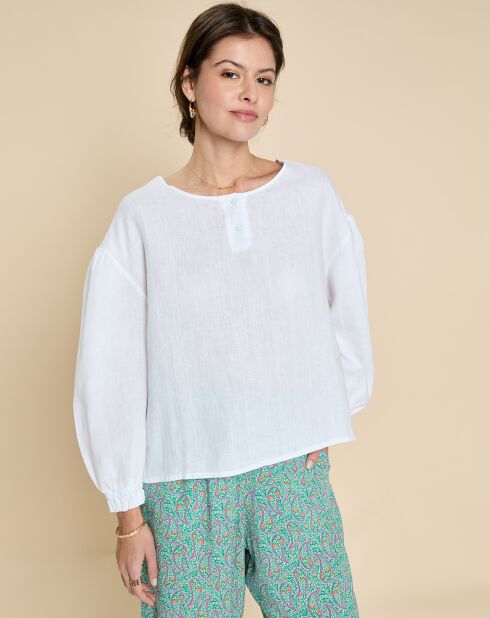 Blouse 100% Lin Eliona blanche