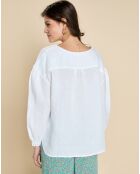 Blouse 100% Lin Eliona blanche