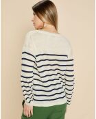 Pull marinière 100% Lin Felicity rayé marine