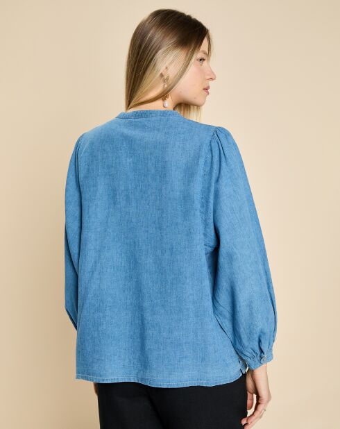 Blouse en Lin & Coton Eymeline denim