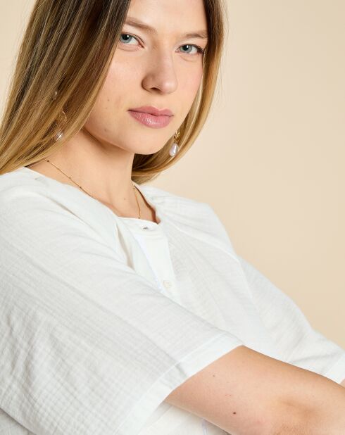Weiße Mullbluse Emelia aus Baumwolle