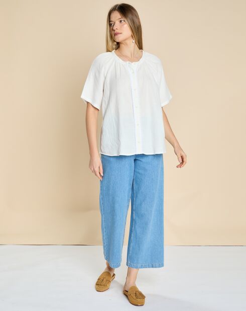 Weiße Mullbluse Emelia aus Baumwolle